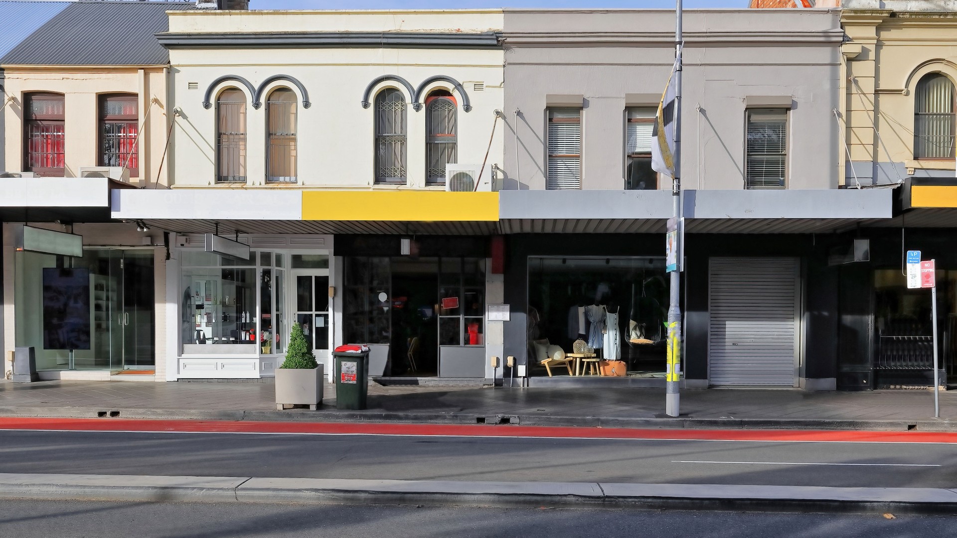 Facades of old Victorian commercial buildings facing Oxford Street, Paddington. Sydney-Australia-703
